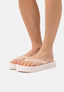 Calvin Klein Jeans Beach Flatform Logo - Sandalias De Dedo - Peach Blush/Oyster Mushroom