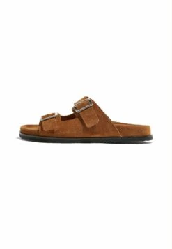 Lavinia Nera - Sandalias Planas - Tobacco Brown Suede