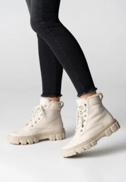 Paul Green Botines Con Cordones - Beige