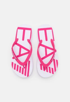 EA7 Emporio Armani Water Sports Oversize Logo Unisex - Sandalias De Dedo - White/Pink