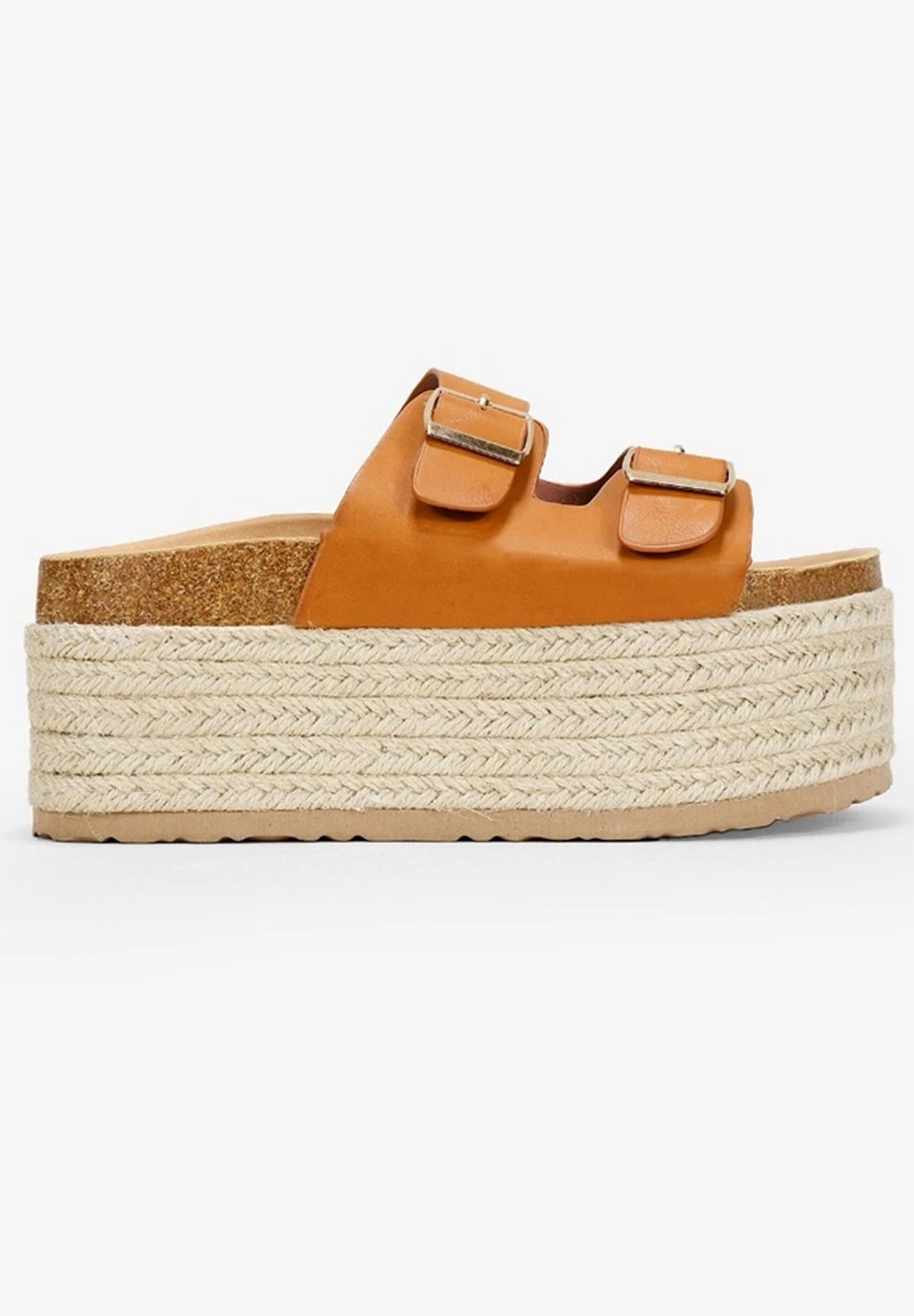 Con Plataforma Esparto - Sandalias - Cuero 1 Con Plataforma Esparto - Sandalias - Cuero