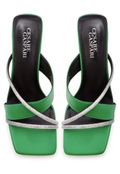 1659 - Cesare Gaspari High Heeled Sandals Leather High Heeled Sandals - Sandals - Cesare Gaspari - Sandalias - Green -Hava Tienda de ventas 9afab450090c4c45aaf99daa189ea225
