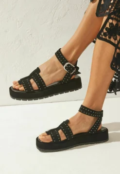 Next Forrever Comfort Studded Chunky Standard - Sandalias Con Plataforma - Black