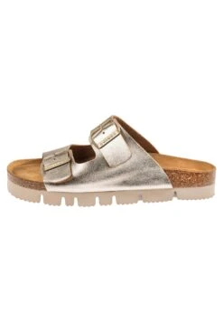 Korfu - Sandalias Planas - Metallic Silber Gold